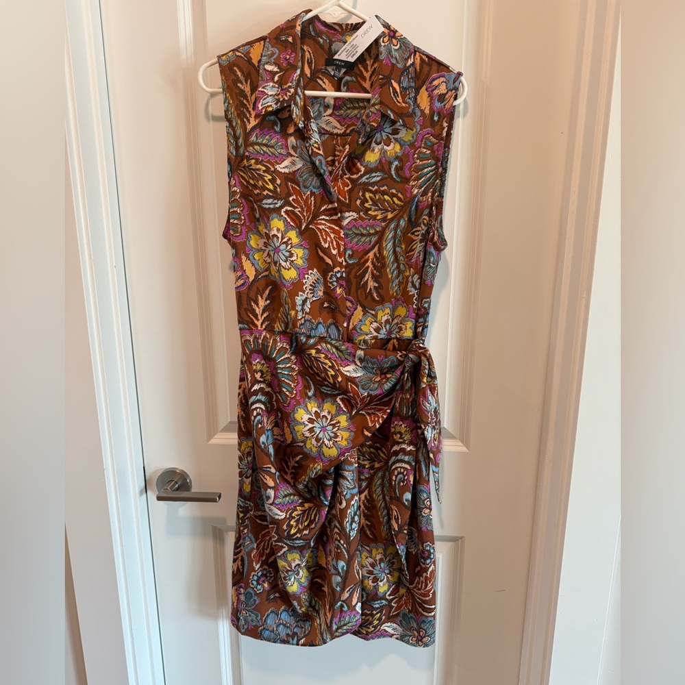 DREW Brown Floral Midi Dress